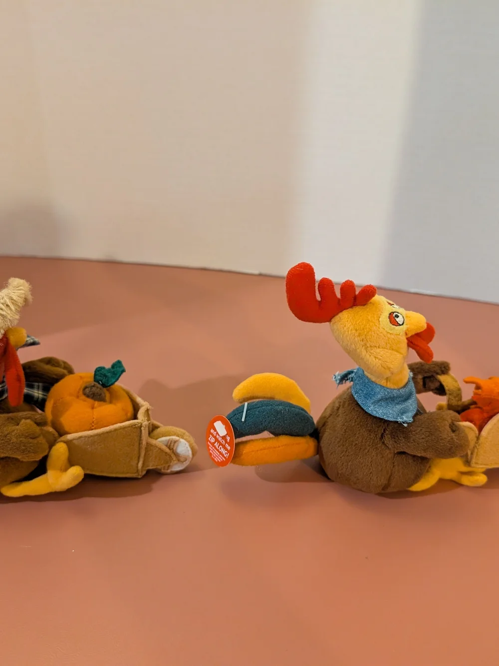 Lot of TWO (2) Gund Fallin' Into Autumn Zip Along Turkeys